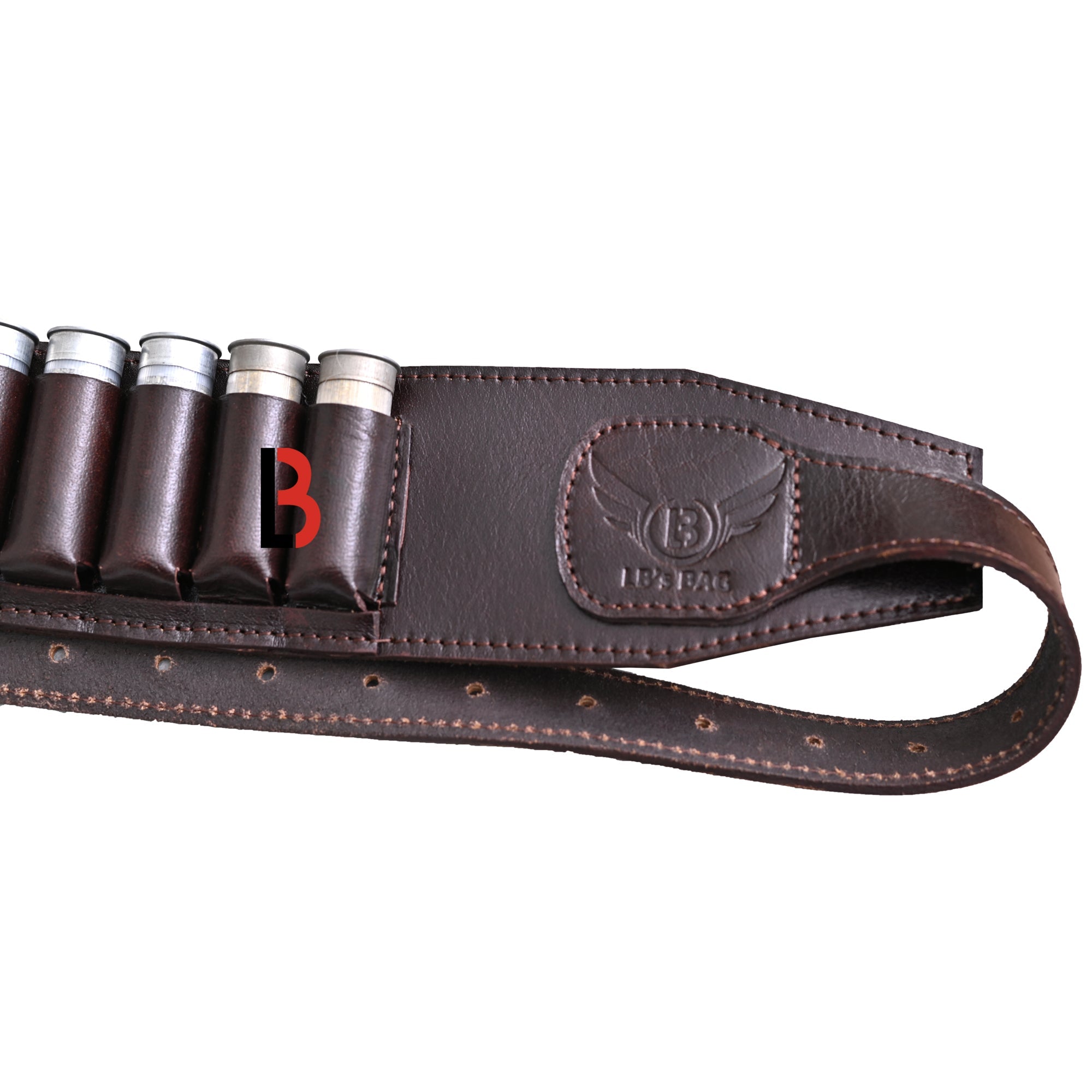 Cowhide Leather Shotshell Bandolier Belt 20-Shell Ammunition Carrier | Hunting Shell Holder