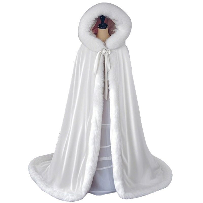 Retro Han Chinese Clothing High-grade Long Wool Cloak