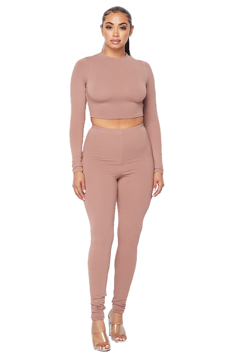 2 PC Cropped Top Legging Set
