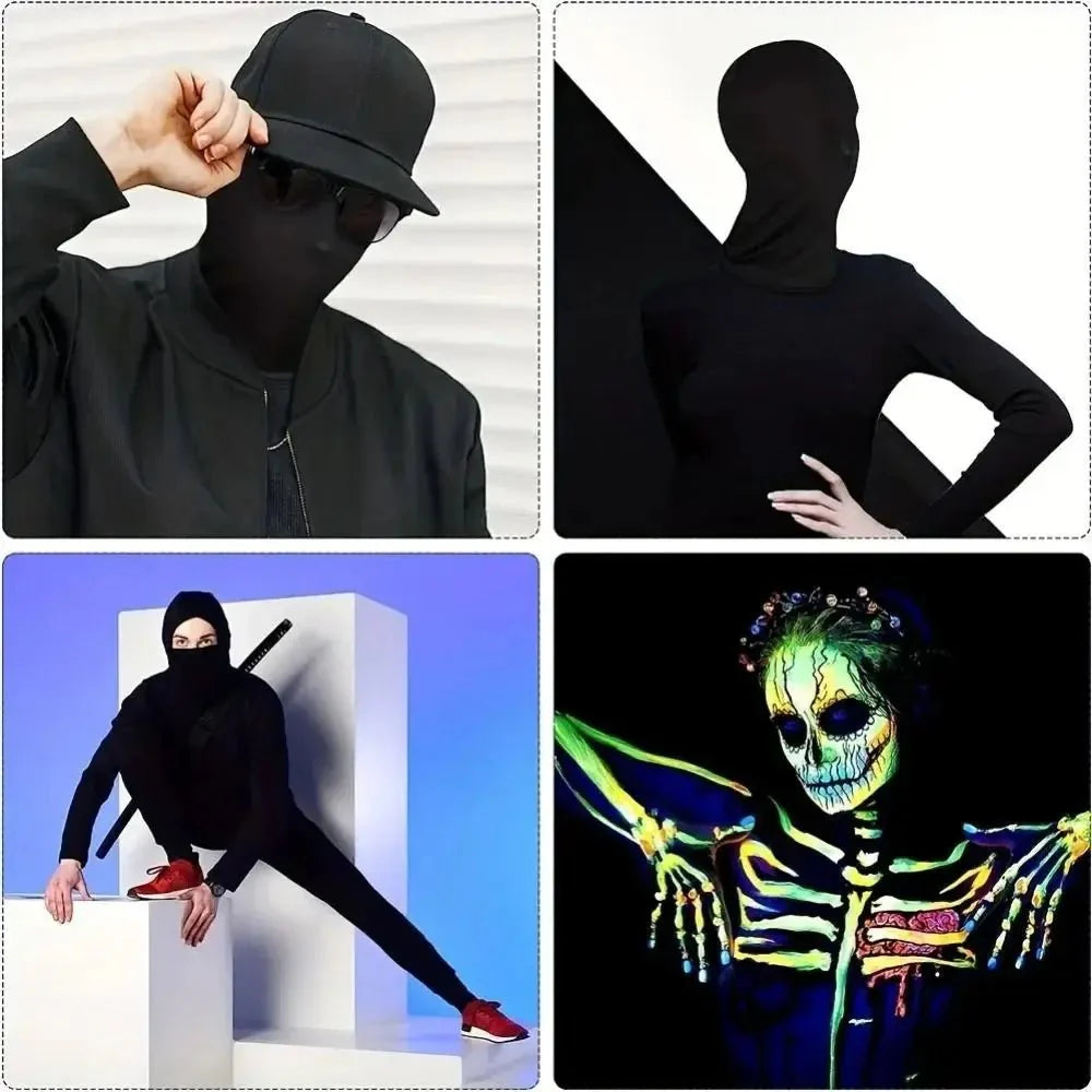 2pcs Black Cosplay Full Mask – Breathable Thin Hood