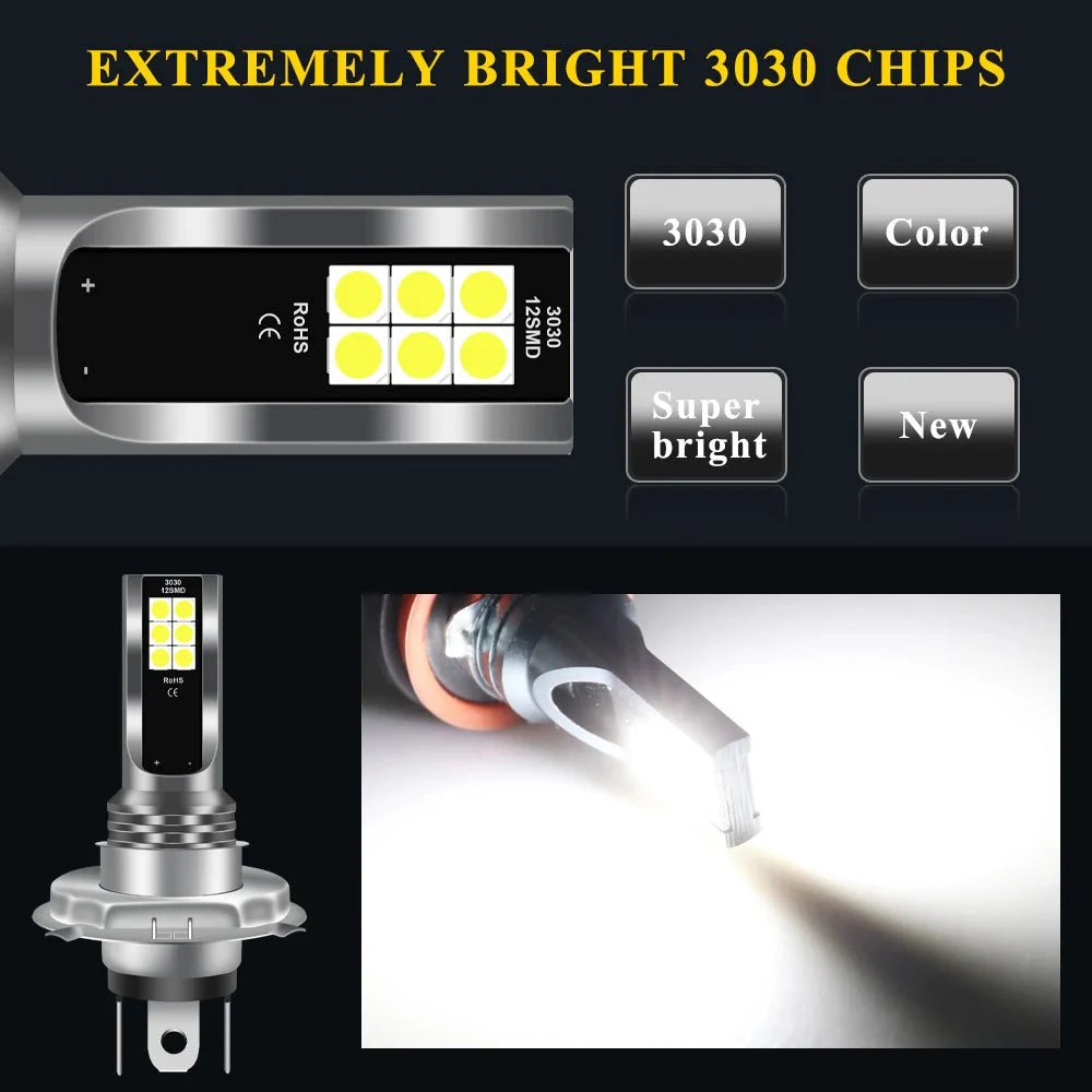 2PCS LED Fog Lights | Super Bright 6000K White Auto Bulbs