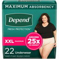 Depend FIT-FLEX Incontinence Underwear For Women - Maximum Absorbency - Blush