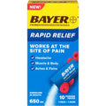 Bayer Pain Reliever, Rapid Relief, 650 Mg, Raspberry Flavor, Powder Packs