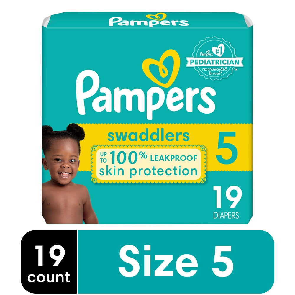 Pampers Swaddlers Active Baby Diapers, Size 5, 19 Count