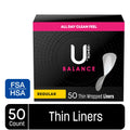 U by Kotex Balance Daily Liners, Thin Regular – 50 Count