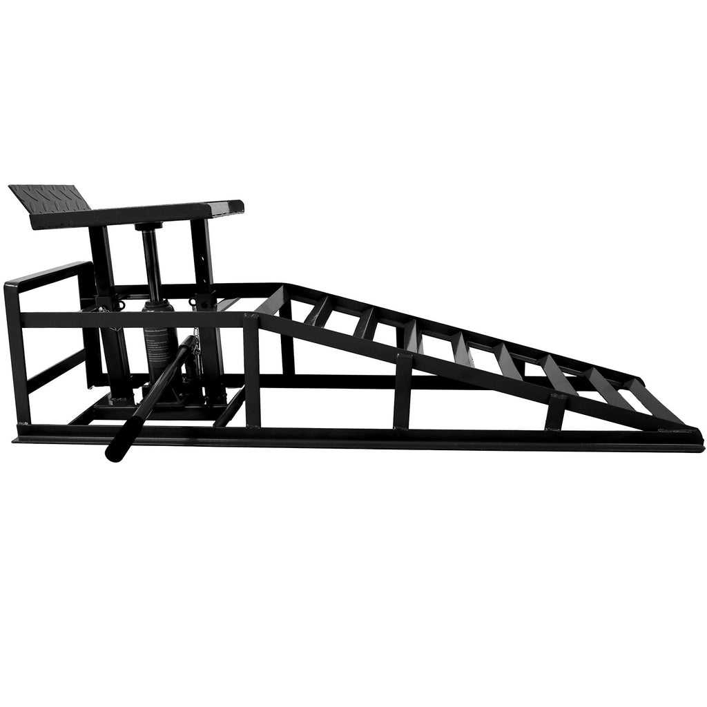 Car truck service ramp lift, garage car lift hydraulic ramp black 5-ton, maintenance frame lift (2 packs) black
