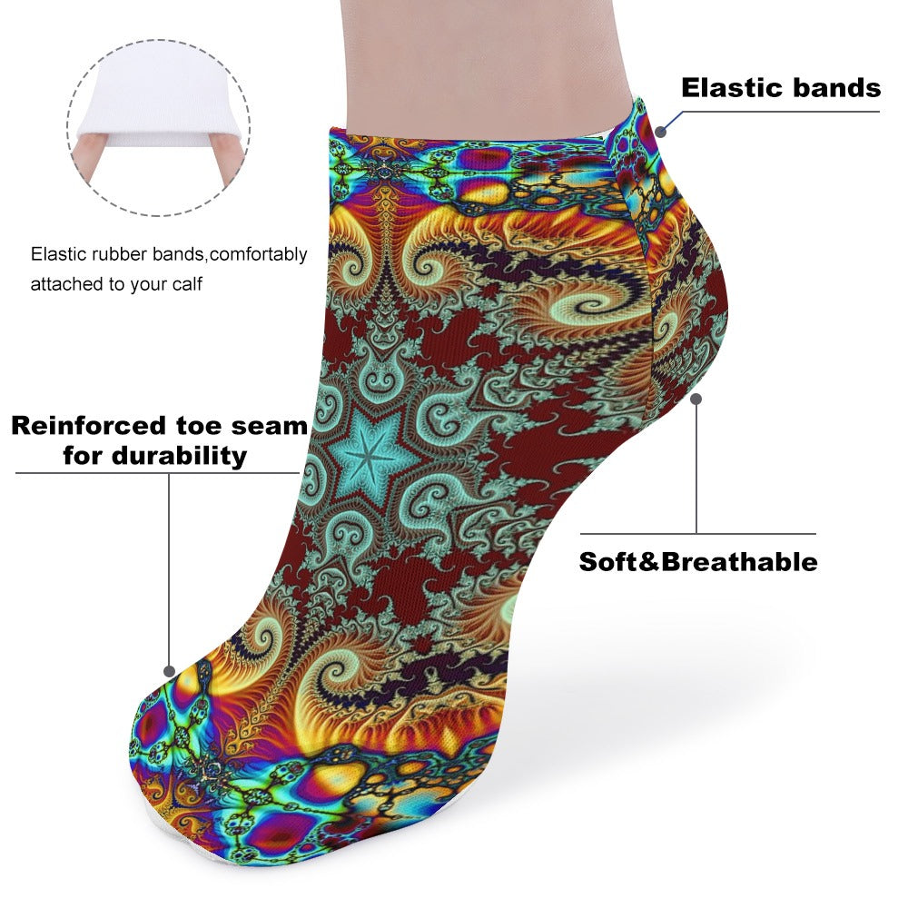 The Perfect Music Festival Socks (5 Pairs) Sweat-proof, Odor-proof, Breathable Spirit Molecule Kaleidoscope Socks