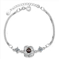 Customized color photo projection s925 pure silver six pointed star bracelet with 100 languages for birthday commemoration
