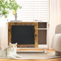 Litter Box Enclosure,Modern Hidden Cat Litter Box Enclosure Furniture with Scratching Pad for Living Room, White + vintage