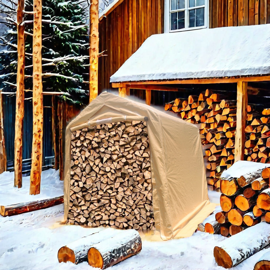 7x8 ft Outdoor Portable Gazebo Storage Shelter Shed with 2 Roll up Zipper Doors & Vents Carport