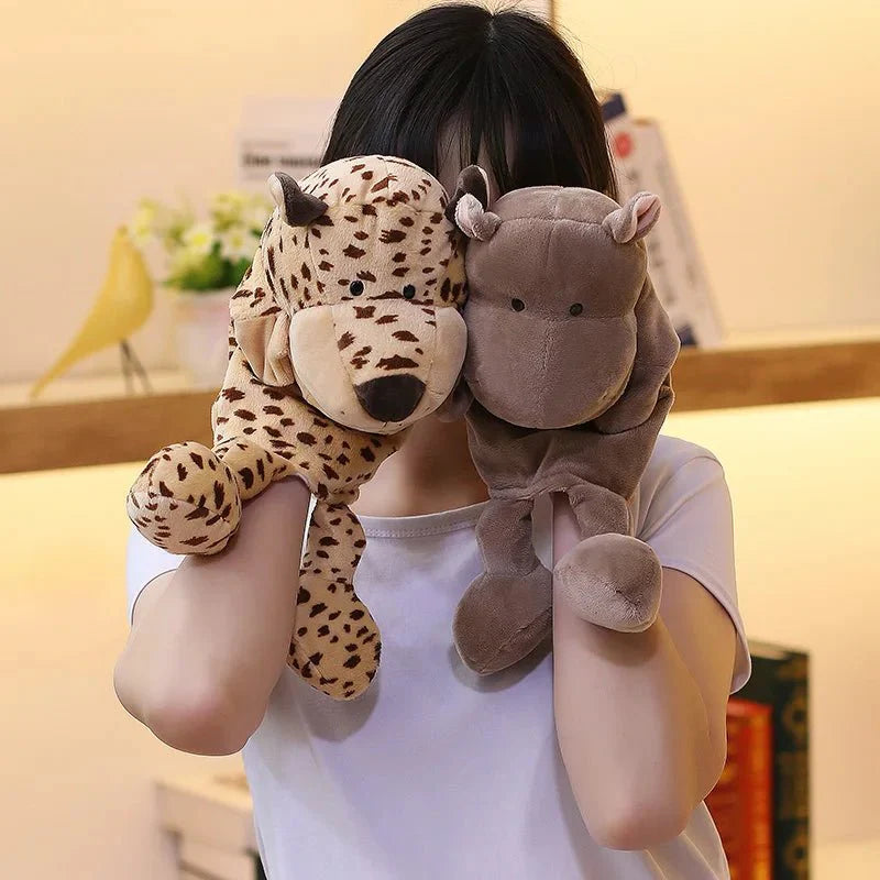 35cm Cartoon Animal Hand Puppet – Lion, Elephant, Pig Plush Toy