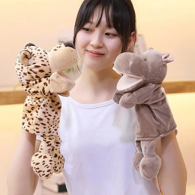 35cm Cartoon Animal Hand Puppet – Lion, Elephant, Pig Plush Toy