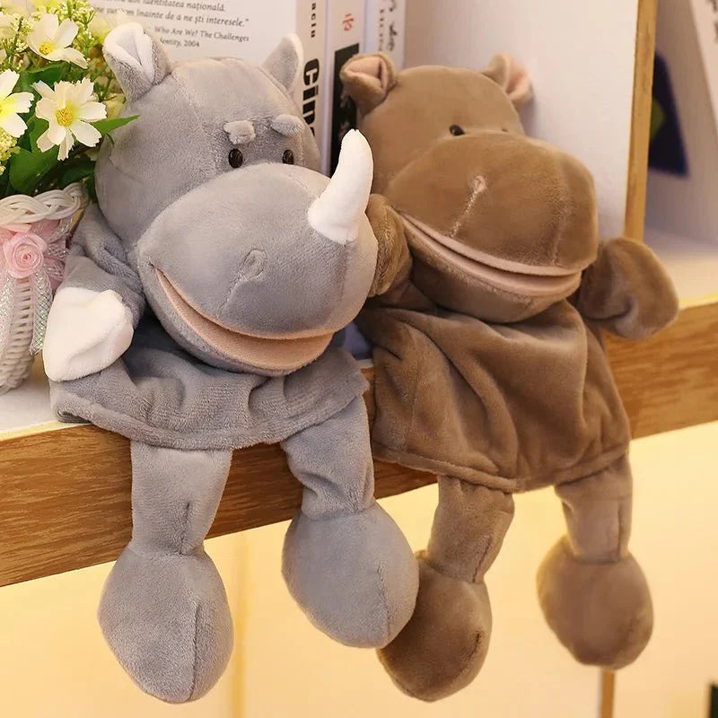 35cm Cartoon Animal Hand Puppet – Lion, Elephant, Pig Plush Toy