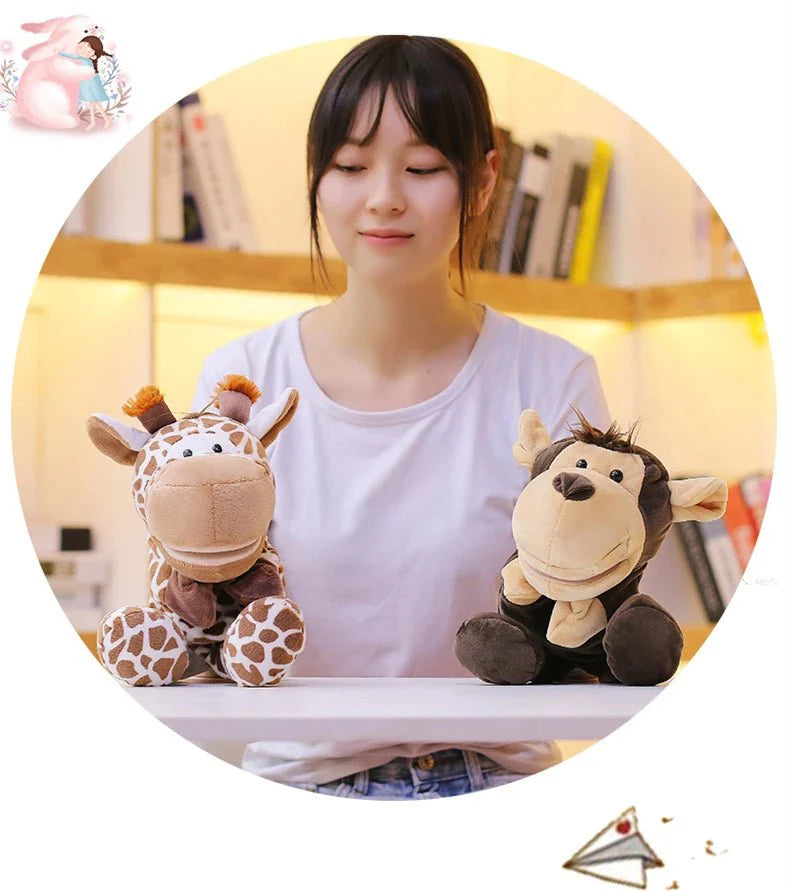 35cm Cartoon Animal Hand Puppet – Lion, Elephant, Pig Plush Toy