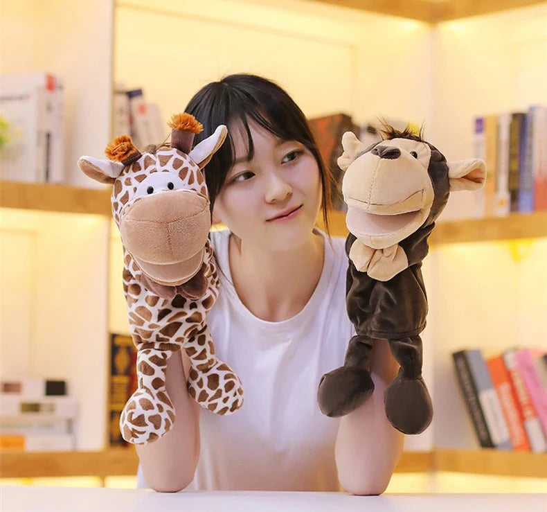 35cm Cartoon Animal Hand Puppet – Lion, Elephant, Pig Plush Toy