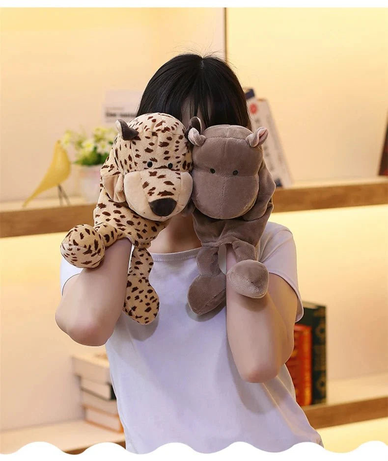 35cm Cartoon Animal Hand Puppet – Lion, Elephant, Pig Plush Toy