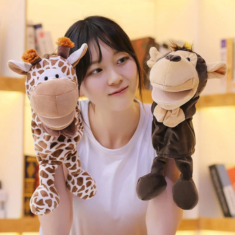 35cm Cartoon Animal Hand Puppet – Lion, Elephant, Pig Plush Toy