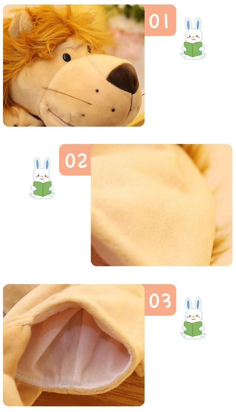 35cm Cartoon Animal Hand Puppet – Lion, Elephant, Pig Plush Toy