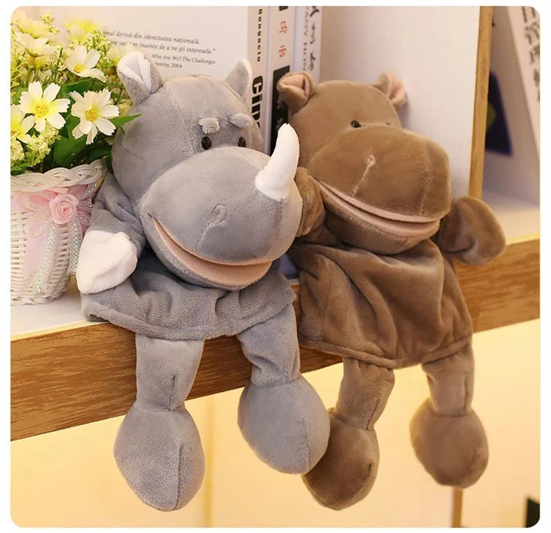35cm Cartoon Animal Hand Puppet – Lion, Elephant, Pig Plush Toy