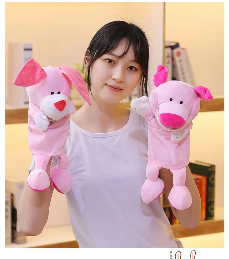 35cm Cartoon Animal Hand Puppet – Lion, Elephant, Pig Plush Toy
