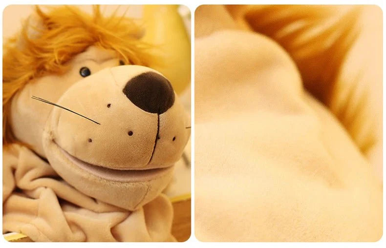 35cm Cartoon Animal Hand Puppet – Lion, Elephant, Pig Plush Toy