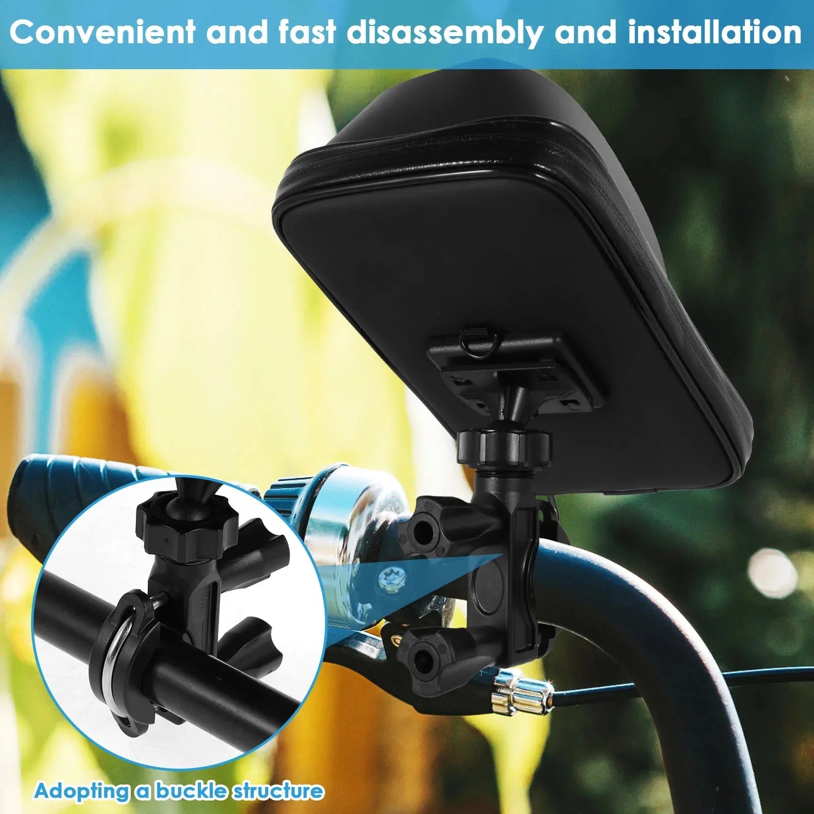 360° Rotatable Waterproof Bike Phone Holder Bag Touchscreen and Sunshade