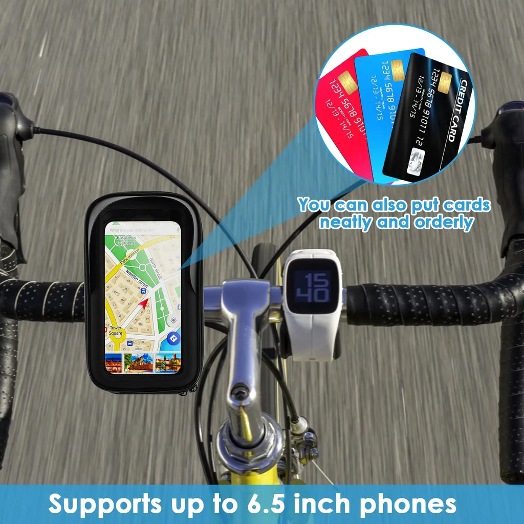 360° Rotatable Waterproof Bike Phone Holder Bag Touchscreen and Sunshade