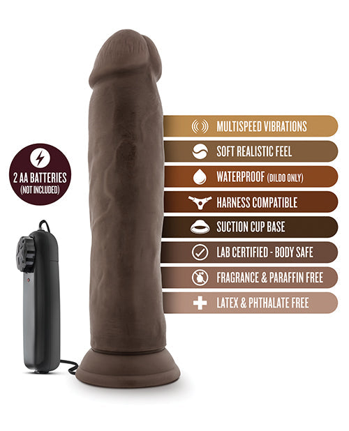 Dr. Throb 9.5" Vibrating Dildo - Chocolate