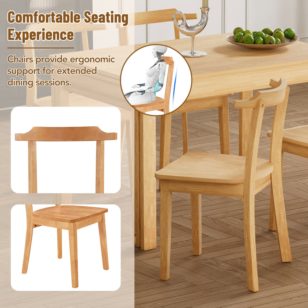 TOPMAX 65 "5-piece set with wheels, expandable dining table set, 17.7" pull-out side table and small dining chairs, natural