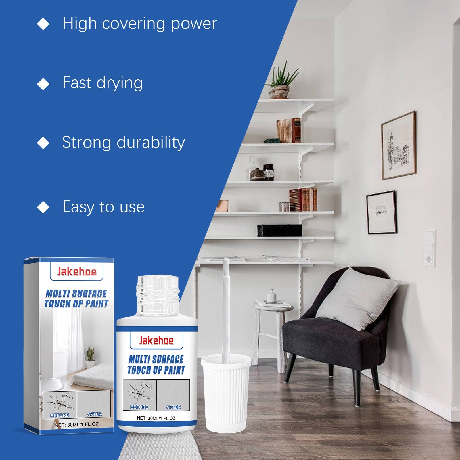 White Retouching Paint For Home Wall Damage Scratches Retreading Cover Multifunctional Waterproof Retouching Paint