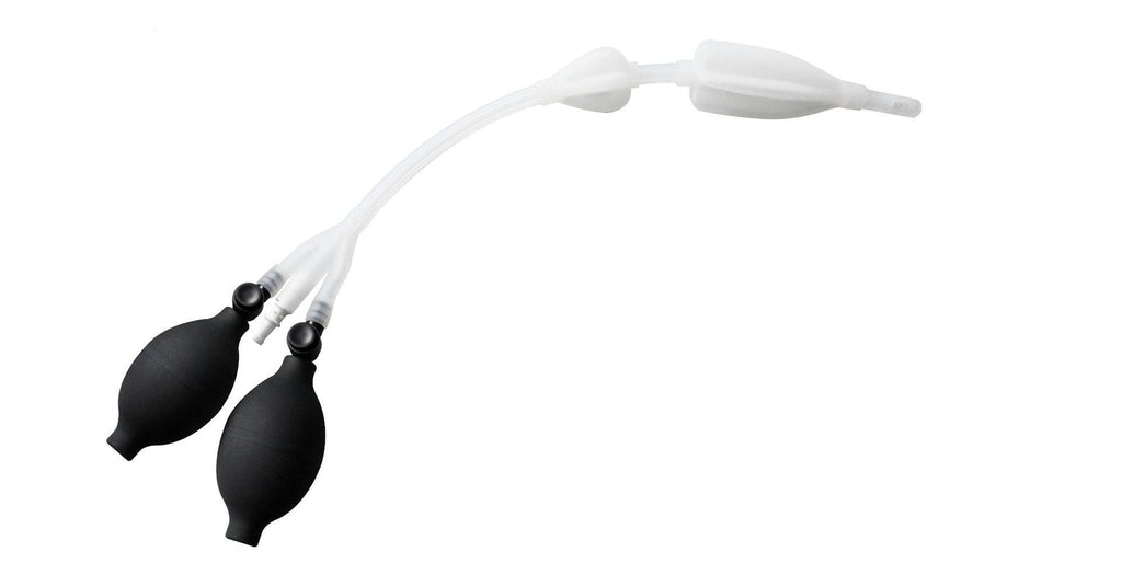 Enema Bulb Silicone Enema Douche Bulb Dual Side Openings Elastic Inflatable Double Bulb Flushing System for Health Care