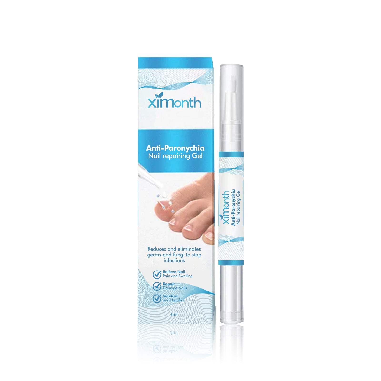 Anti-Paronychia Nail Repairing Gel, Repair Encased Rotten Nails Soft Nails Thickening Pain Relief Cleansing Care
