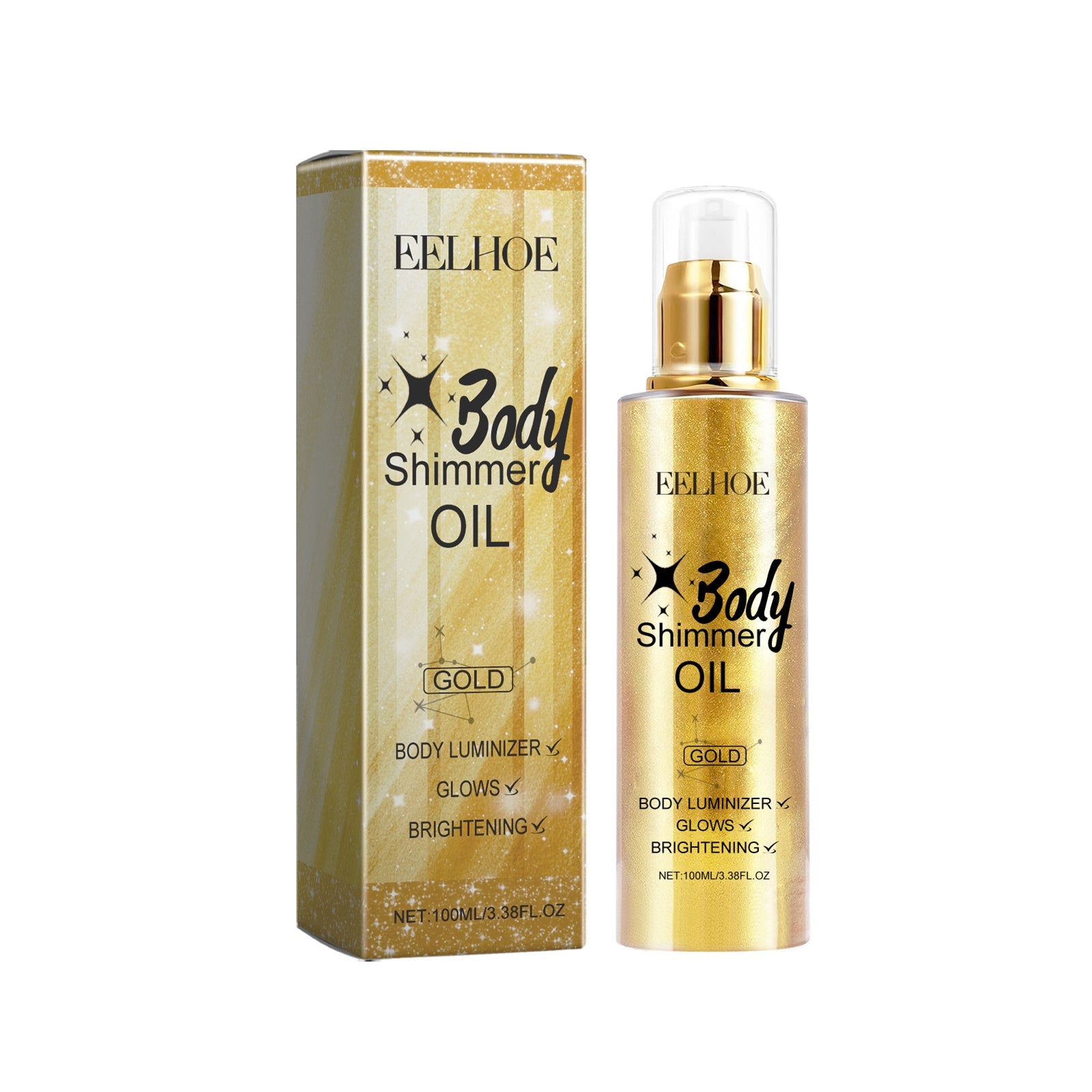 Body Glitter Oil Liquid Glitter Highlight Oil Full Body Beach Sexy Glow Oil