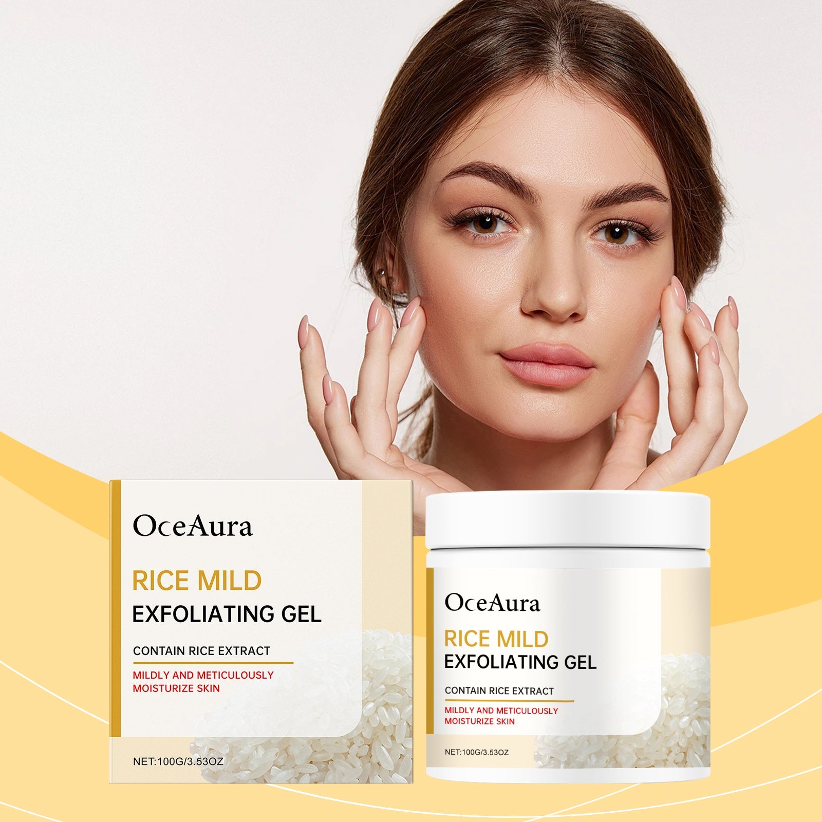 Oceaura Rice Face Cleansing Gel Tender Skin Gel Face Cleansing Body Care Gentle Tender Muscles