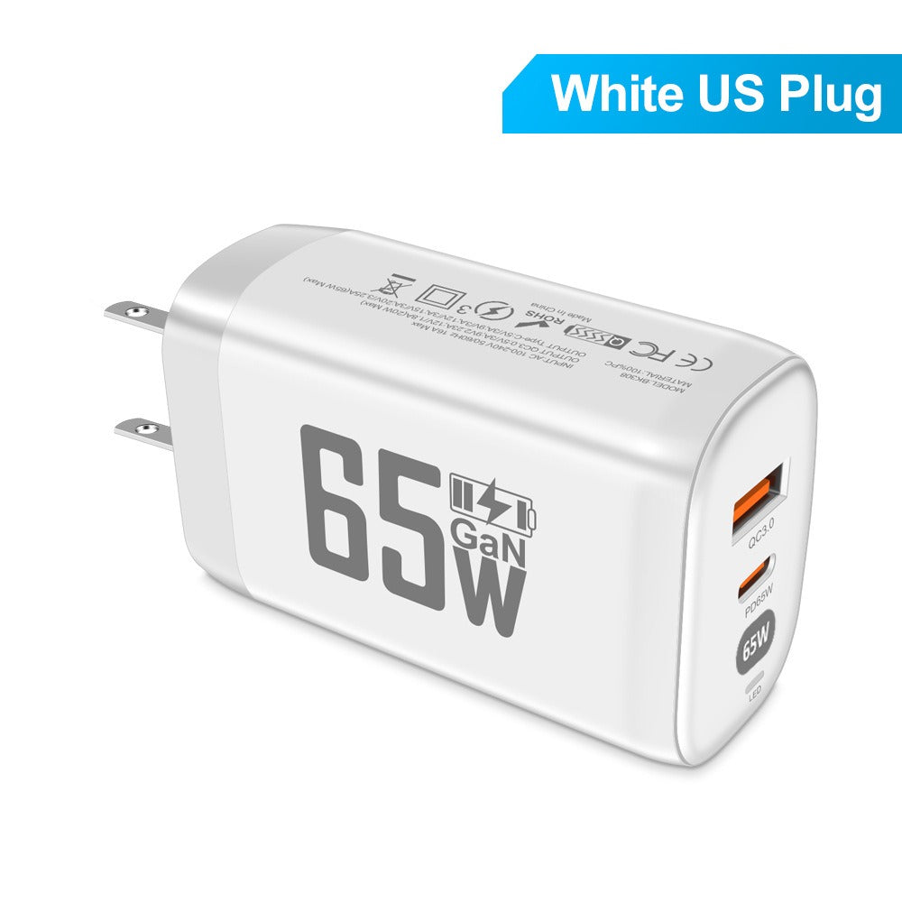 Computer laptop adapter GaN GaN PD65W fast charging head QC3.0 charger