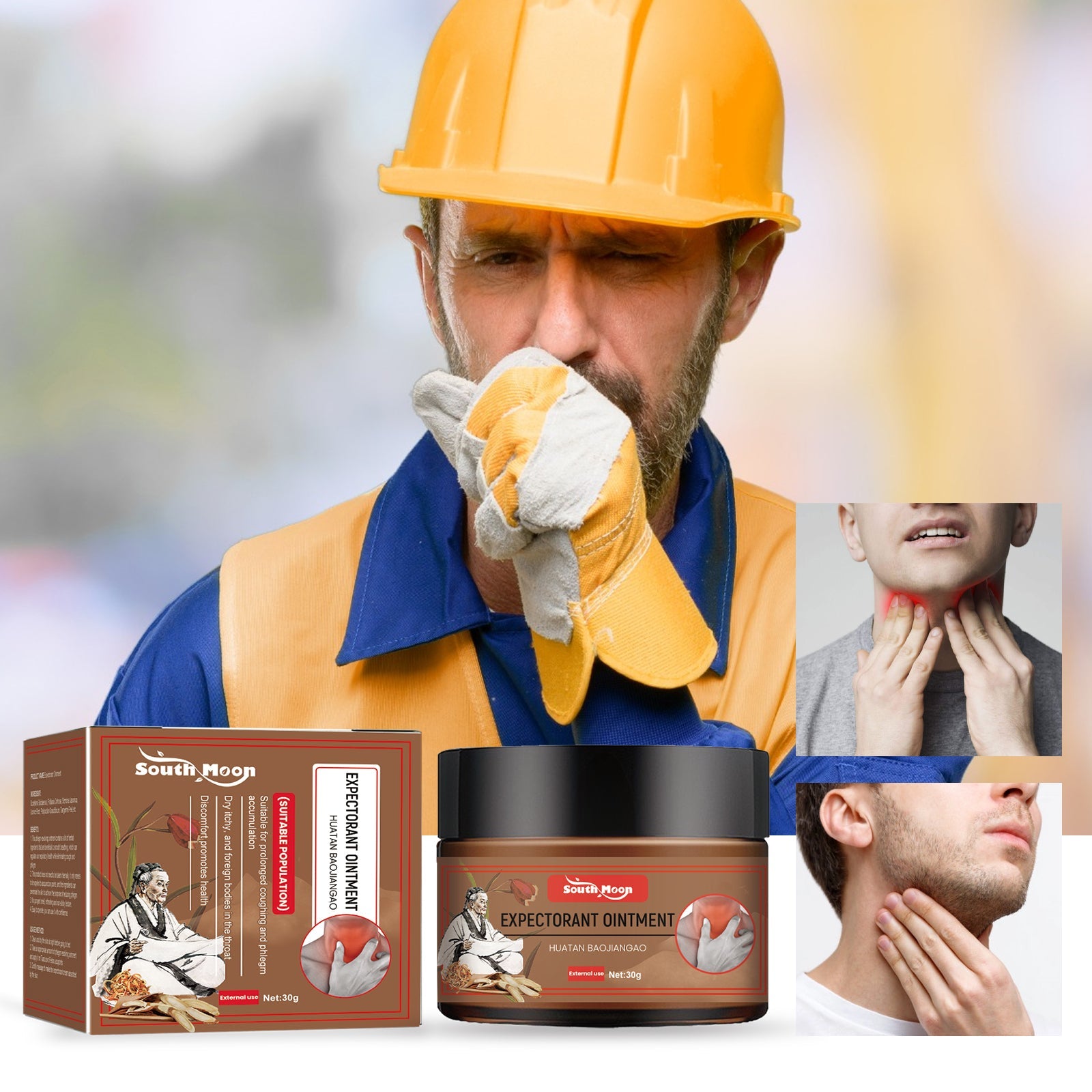 Expectorant Ointment, Body Care Relief Phlegm Throat Dry Itching Foreign Body Point Discomfort Repair Cream