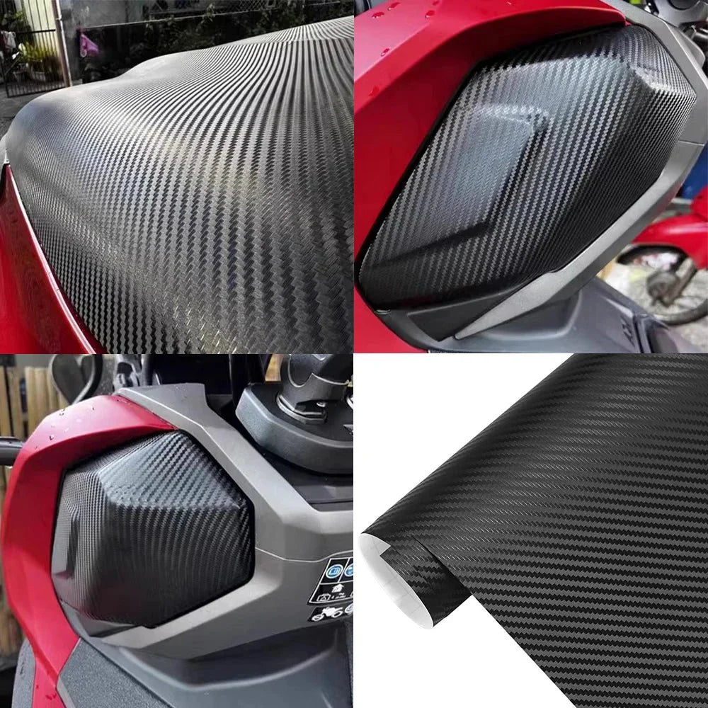 3D Carbon Fiber Black Car Sticker Vinyl Wrapping Film | Waterproof & Anti-Scratch PVC Car Wrap