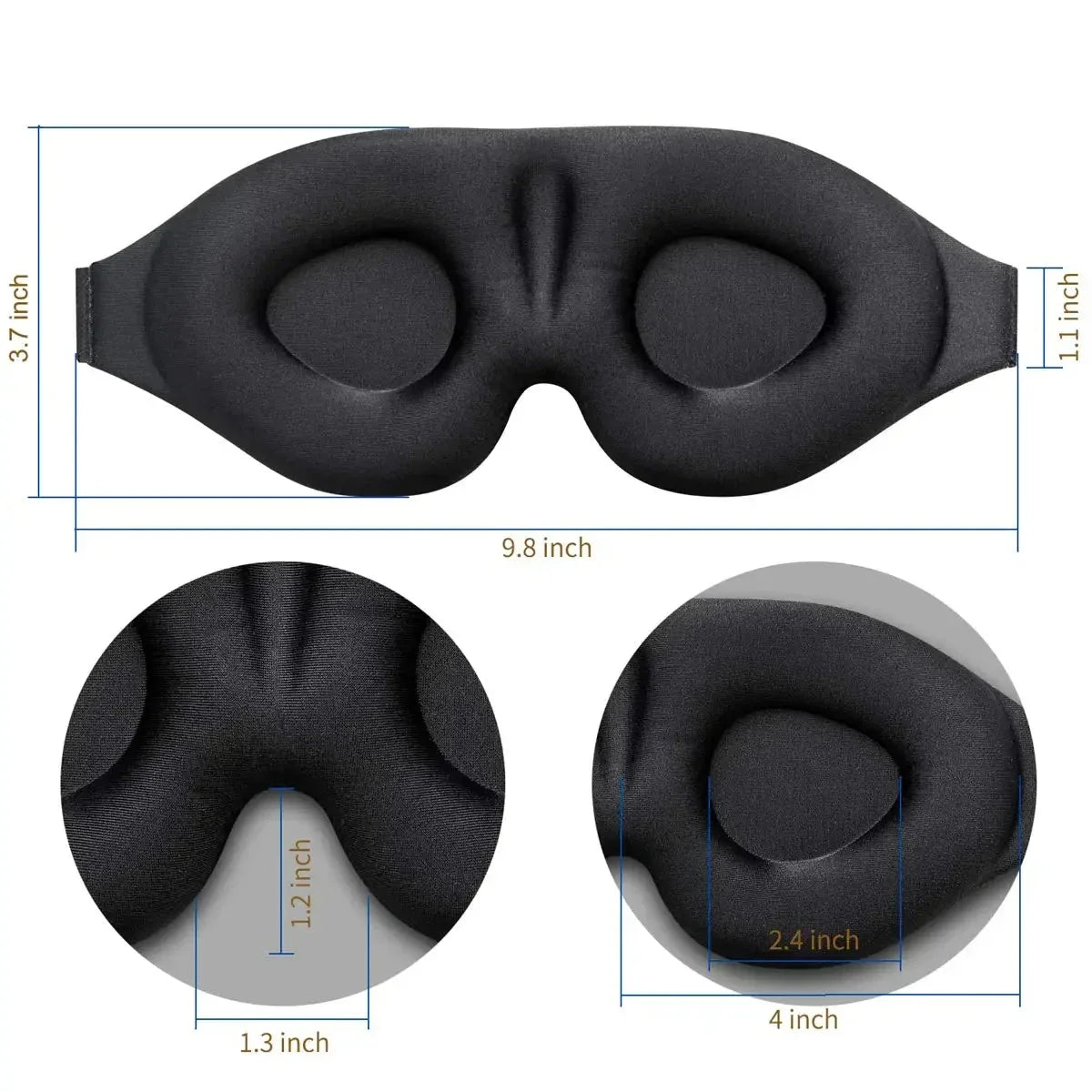 3D Concave Eye Mask | Light Blocking Sleep Aid for Men and Women
