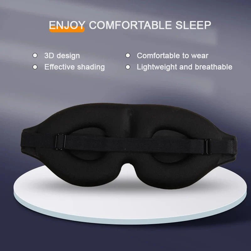3D Contoured Sleep Mask | Light Blocking Eye Mask for Travel and Home
