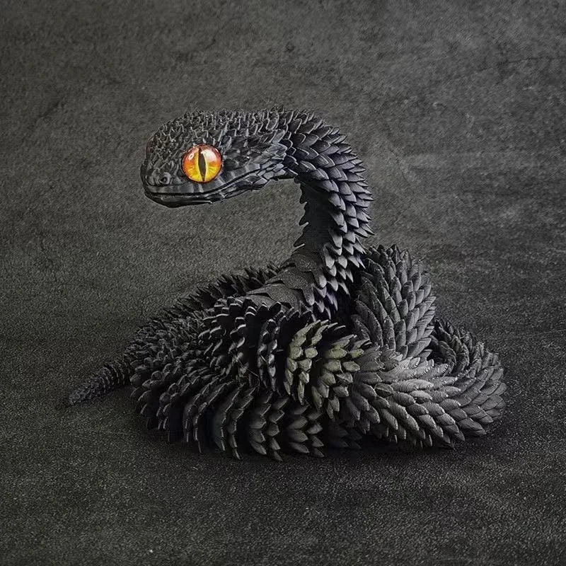 3D Printed Rotatable Snake Model – Articulated Animal Simulation Ornament