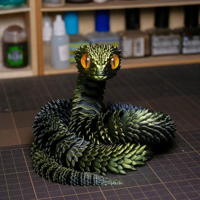 3D Printed Rotatable Snake Model – Articulated Animal Simulation Ornament
