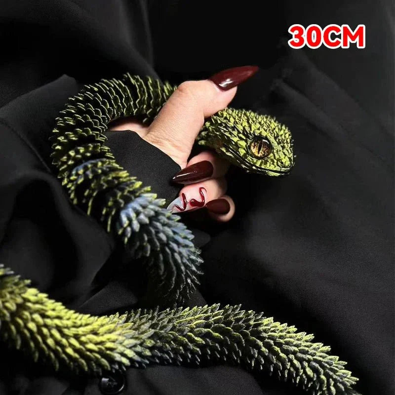 3D Printed Rotatable Snake Model – Articulated Animal Simulation Ornament