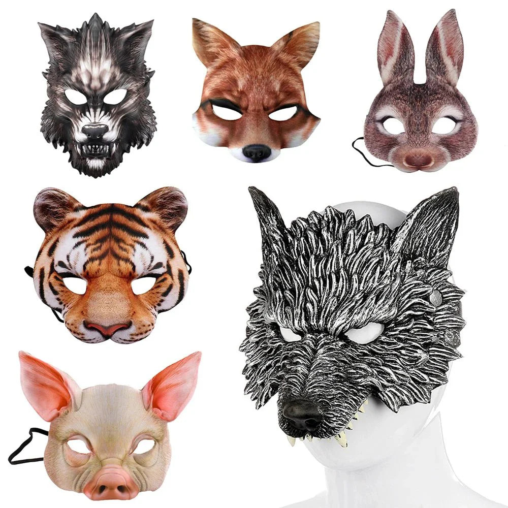 3D Realistic Animal Foam Mask – Full Face Cosplay