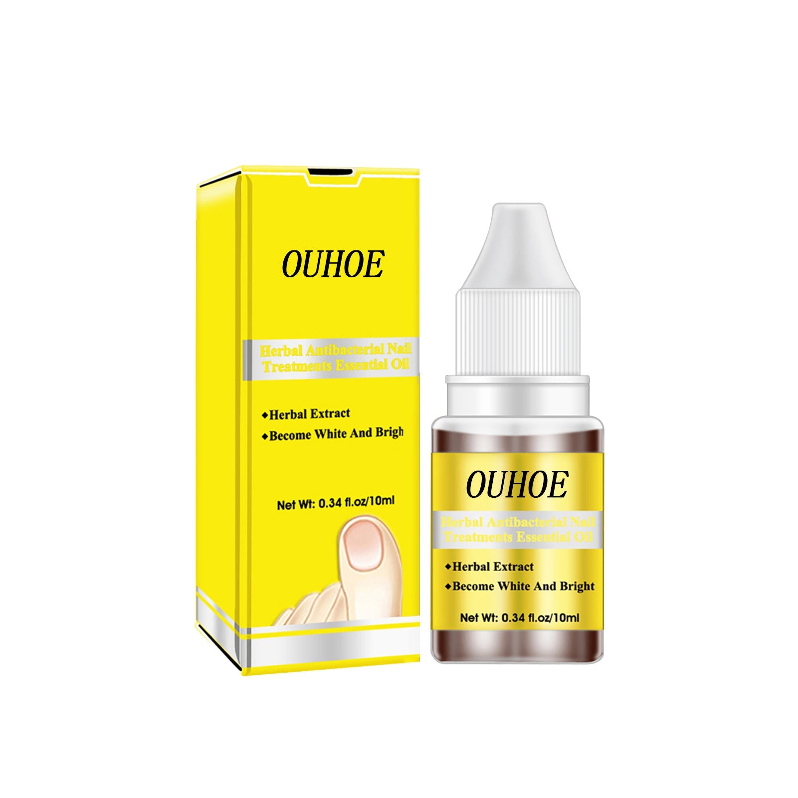 Herbal Antibacterial Nail Treatments Essential Oil, Grey Nail Care Essential Oil Brightening Nail Polish Clean Manicure Foot Care Solution