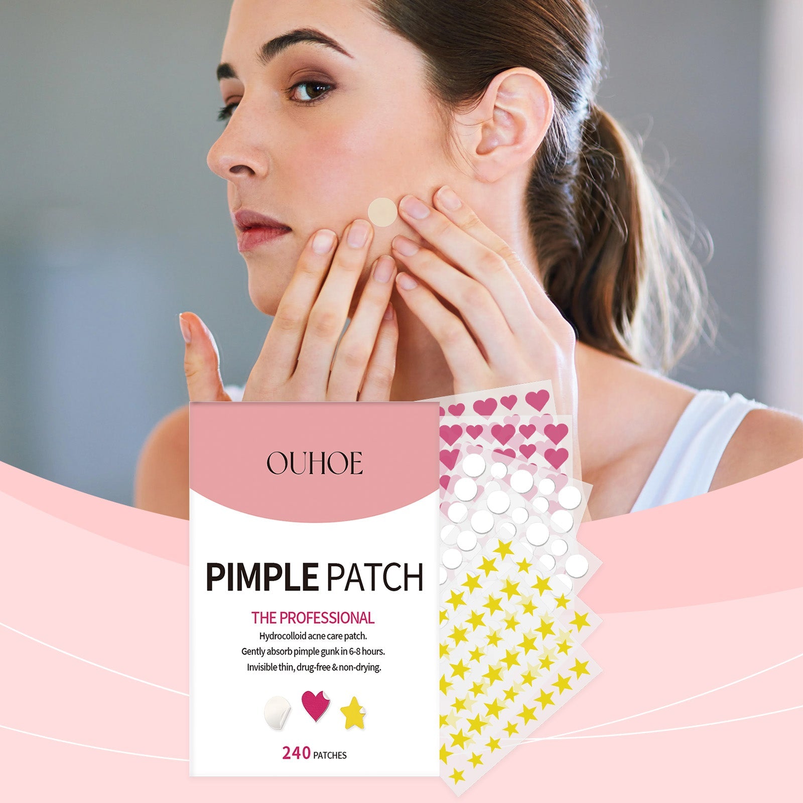 Repair Acne Patch, Facial Cleansing Cover Acne Skin Moisturizing Gentle Skin Cream