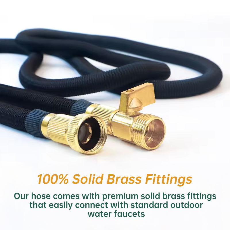 100 - ft Expandable Garden Hose with Nozzle. Light, Durable & Kink - Free for Car Wash & Outdoor Watering