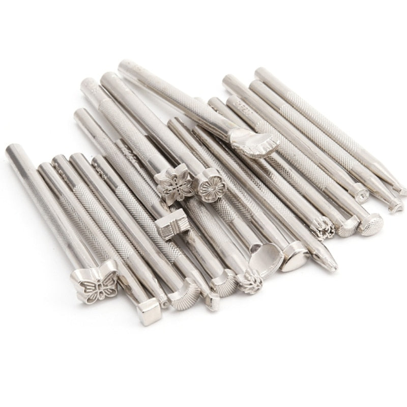 1Set(20Pcs)Leather Carving Hand Working Saddle Making Tools Engraving Craft Set