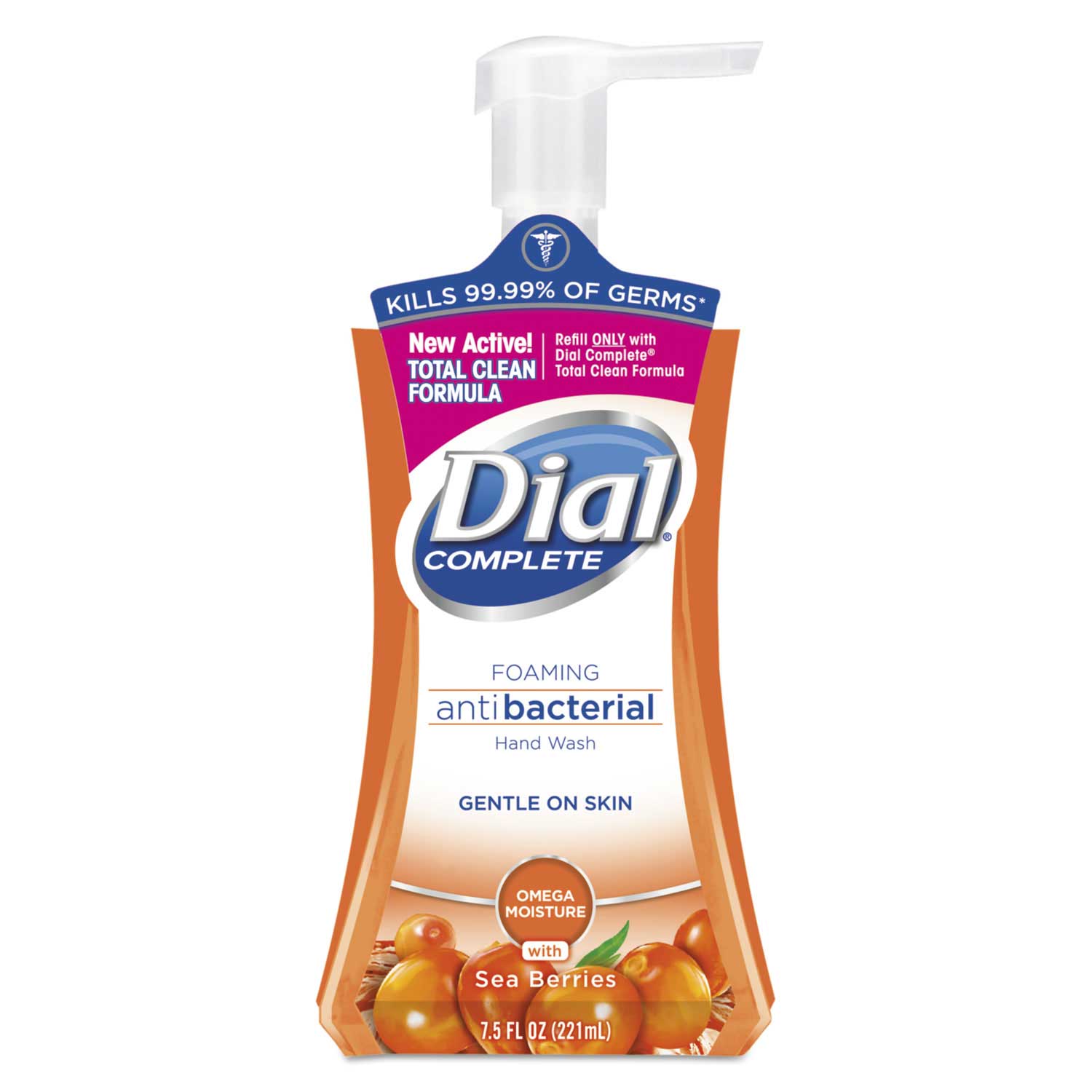 Dial Complete Sea Berries With Omega Moisture Antibacterial Foaming Hand Wash, 7.5 Ounce Pump Bottle