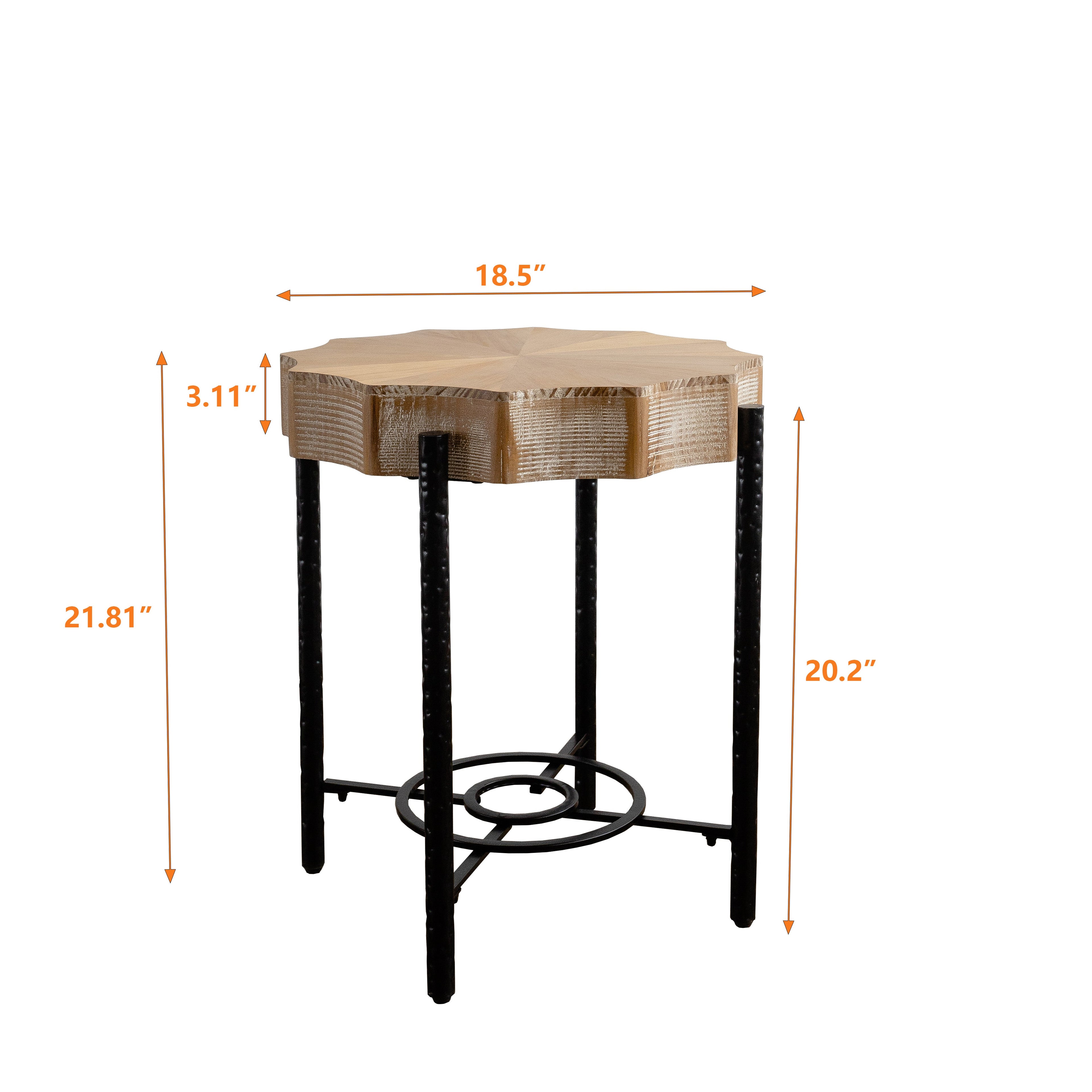 31.5 "Vintage Patchwork Lace Shape Coffee Table Cedar Coffee Table Set (Set of 2)