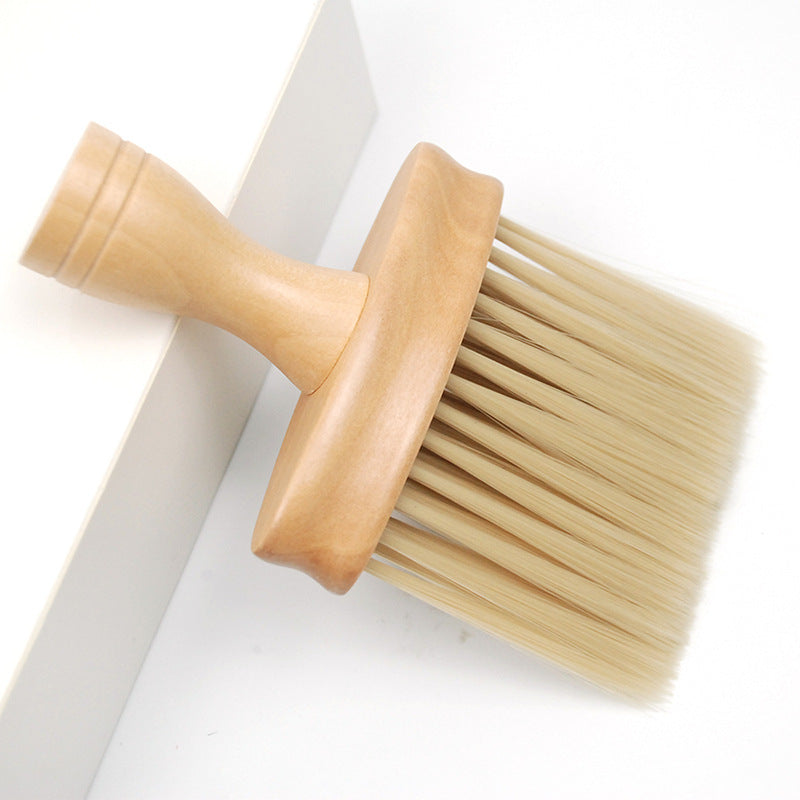 Broken Hair Sweeping Brush Bangs Brush Neck Sweeping Wooden Handle Large Imitation Mane Hairdressing Hairdressing Cleaning Brush